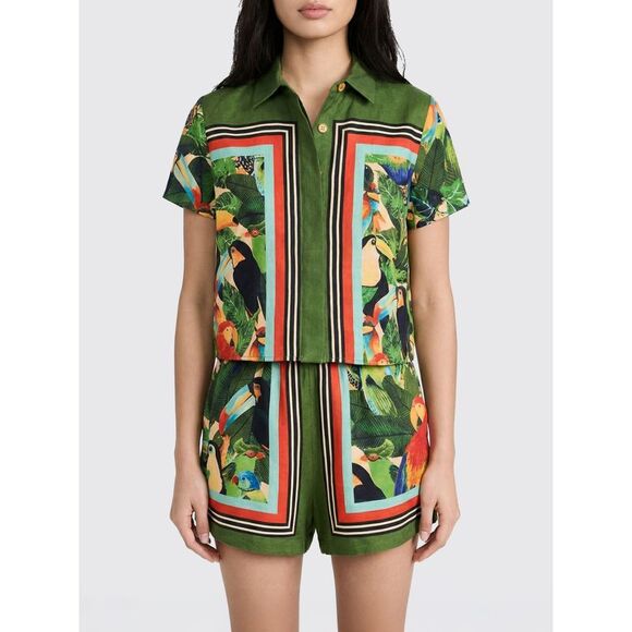 Farm Rio Shirt Woman Sand - Picture 1 of 4